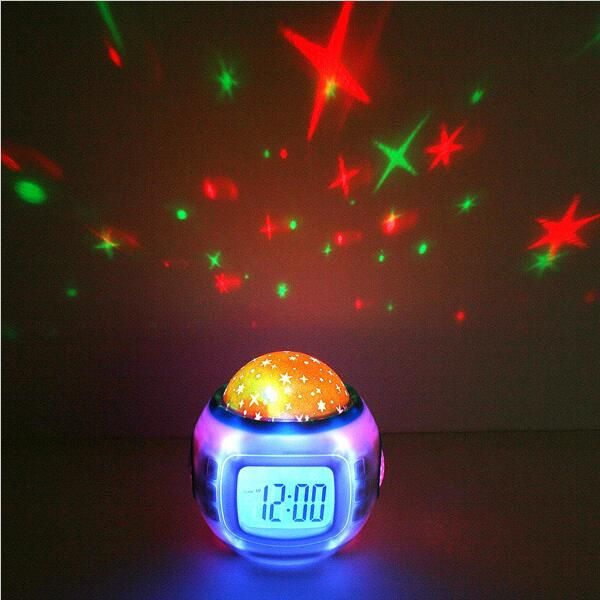 

Детская комната Sky Star Night Light проектор лампа спальня будильник со спальной музыкой ЖК-настольный календарь термометр подарки на День Рождения