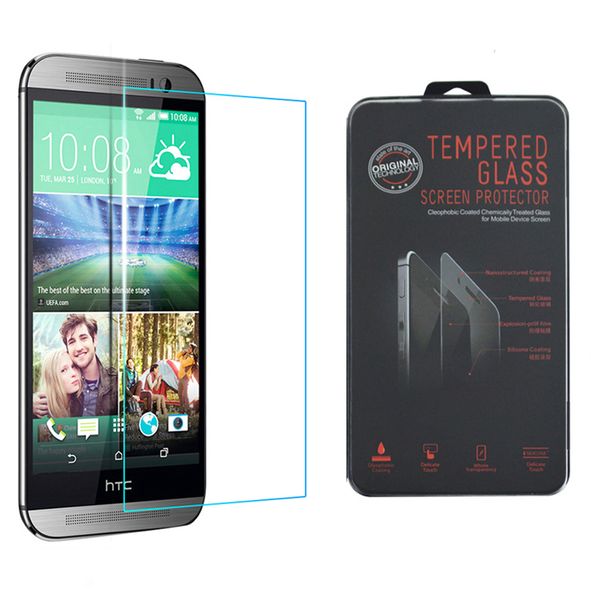 

HTC M9 M8 высокое качество закаленное стекло протектор экрана для HTC E9 0.26 MM 2.5 D с розни