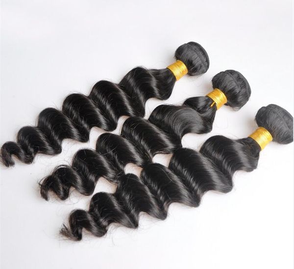 

Unprocessed Indian Human Remy Virgin Hair Loose Deep Wave Hair Weaves Hair Extensions Natural Color 100g/bundle Double Wefts 3Bundles/lot