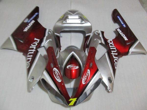 Heißer Verkauf Verkleidungsset für Yamaha YZF R1 2000 2001 Weinrot Silber Verkleidungsset YZFR1 00 01 OT08