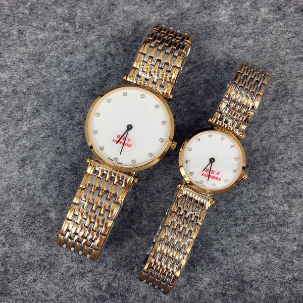 

High Qulity Women/Man Luxury Watch Gold/Silver color stainless Steel Quartz Sapphire glass Japan Movement Lover wristwatch lady Dress Watch