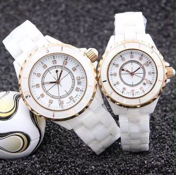 

Fashion Charming Dress Wome Men Watch Diamond Dial Ceramic Band Sapphire Glass Luxury Watches AAA Quartz Wristwatch Exquisite Relojes Gift