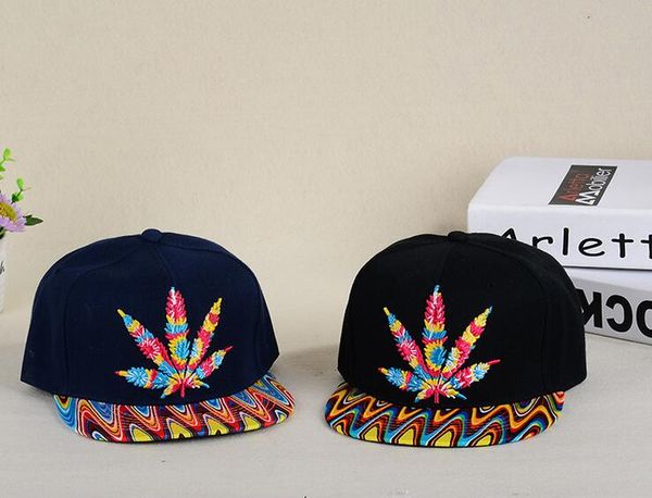 

colour cannabina maple leaf hat ping hip hop along the hat man women maple leaf hip-hop dance baseball cap, Blue;gray