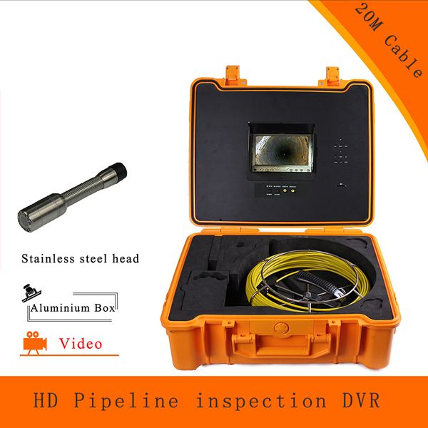 

1 set) 20m cable pipe line sewer inspection camera dvr hd 1100tvl endoscope cmos lens waterproof night version borehole