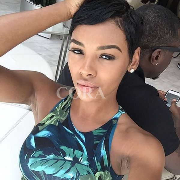Short Wigs Human Hair Pixie Cut Short Wigs Nature Color Pixie Cut