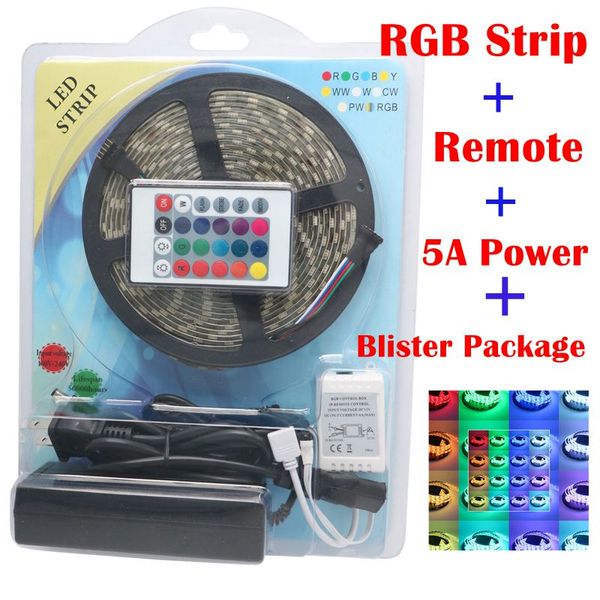 

umlight1688 5050 rgb led strip light водонепроницаемый 60led 5m / roll dc 12v гибкий 300led с пультом дистанционного управления и 5a 5m / se