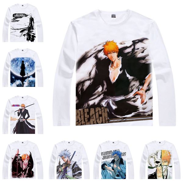 

anime shirt tite kubo bleach t-shirts multi-style long sleeve ichigo kurosaki cosplay motivs hentai shirts, White;black