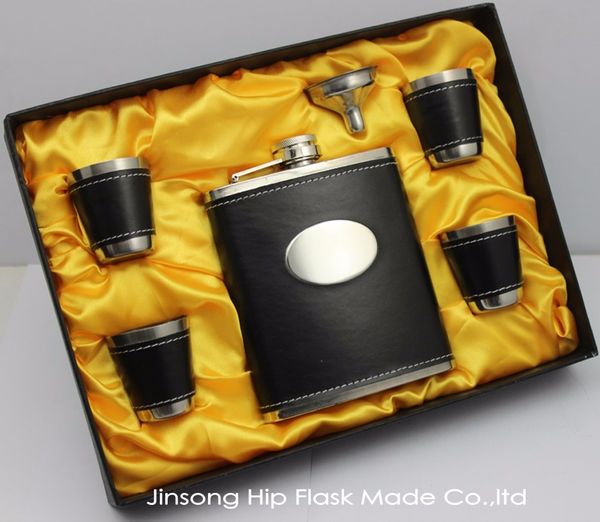 

man's gift set stainless steel hip flask set 6 pcs in one set