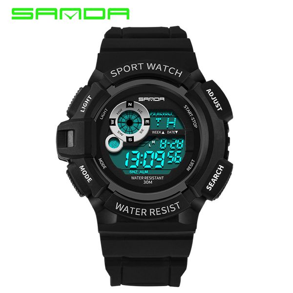 2017 di nuovo modo Sanda marca Digital Sport Watch impermeabile anti-shock da uomo di lusso Digital Led Chrono Relogio Masculino