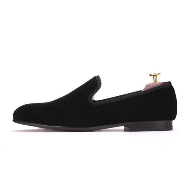 

plus loafers size and flats velvet wedding men and smoking slippers shoes men's colorful male men party wtoki, Black