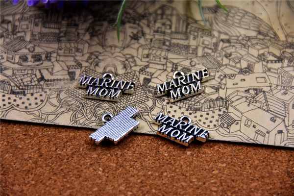 

60pcs-- 20*10mm antique silver marine mom charms diy charms pendants, Bronze;silver