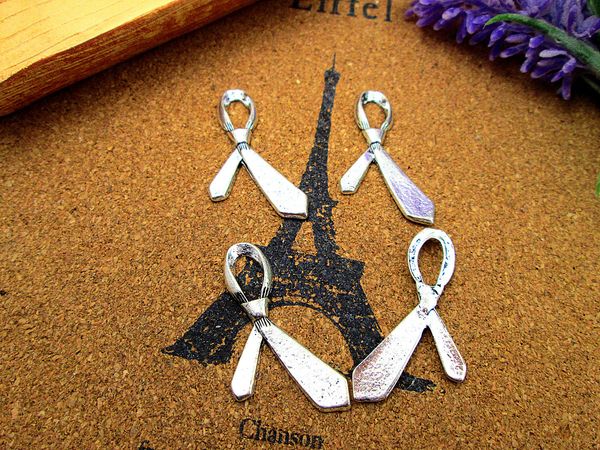 

36pcs tie charms clothes charm silver tone tie charms pendant 38x20mm, Bronze;silver