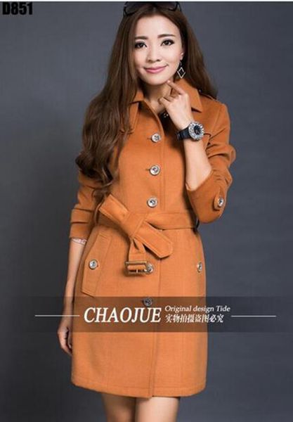 

the spring and autumn period and the han edition british leisure fashion elegant woman single-breasted trench coat / s-4xl, Black