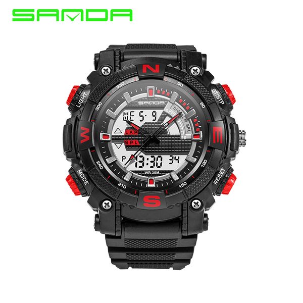 2017 New Fashion Sanda Brand King Style Orologio sportivo digitale all'aria aperta Orologio militare digitale a led di lusso anti-shock impermeabile