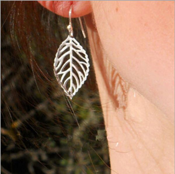 

europe and america dangle & chandelier trade fashion exquisite simplicity the forest metal leaves earrings selling metal leaf earring, Silver