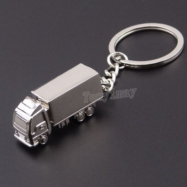 

fashion truck keychains alloy lorry keyrings promotion men's keychains 20pcs/lot ing, Silver