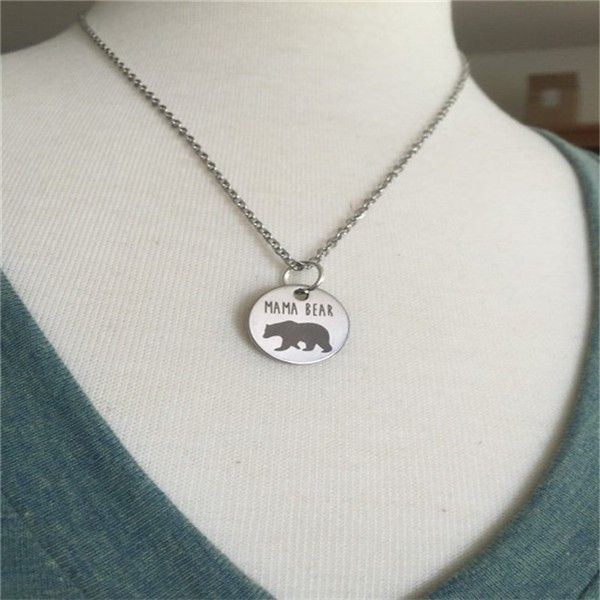 

11.11 new fashion mama bear necklace mom gift necklace gift mother's day birthday gift, Silver