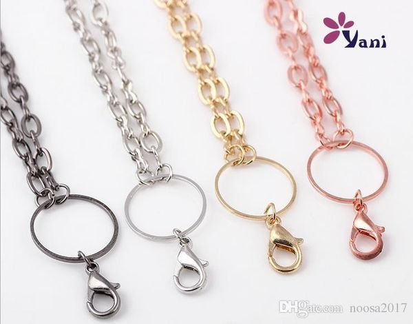 

горячие продажи мода длинные роло женщин цепи ожерелье с омаров застежки для ювелирных изделий diy стекла жизни плавающей медальон цепи ожер, Silver