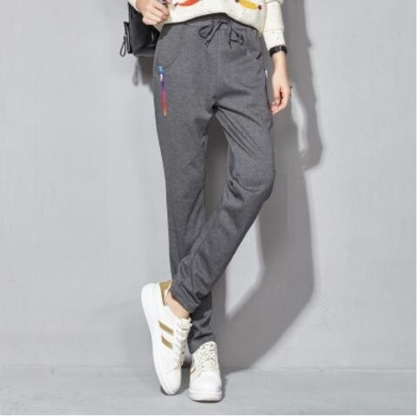 

middle school students sports pants female spring pants female was thin loose cotton girl 14-16 years old leisure haun pants girl tide, Black