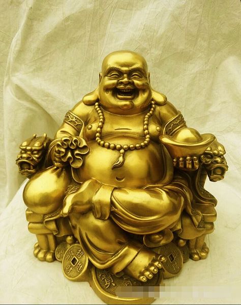 SUIRONG---2017 612 + + + l'ouverture de Maitreya de cuivre Bouddha assis là Rire Bouddha statue per Zhaocai bronze craftsat