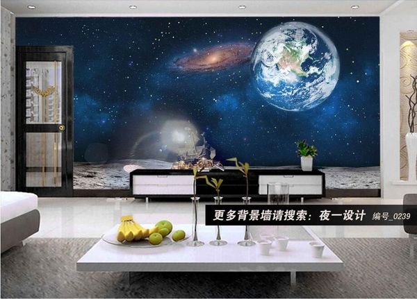 

3d room wallpaper custom p mural space outside the apollo moon landing background home decor 3d wall murals wallpaper for walls 3 d