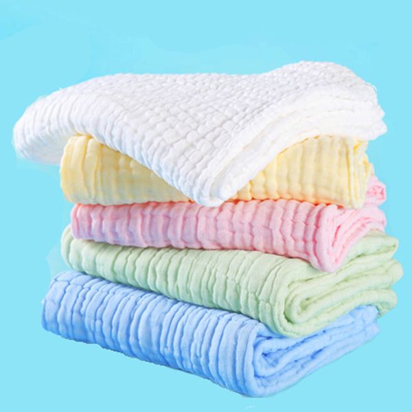 Atacado- 10 pçs / lote 6 camadas baby bibs gaze muslin recém-nascido toalha toalha de algodão crianças lavar pano handkerchiefs infantil alimentação de saliva toalha