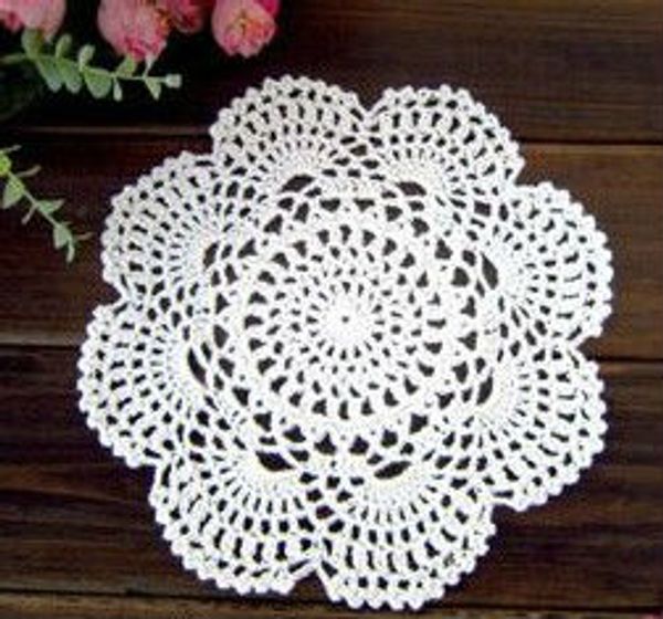 

wholesale- 20pcs/set handmade crochet tablecloth colorful flower placemat shabby chic vintage look crocheted doilies ing