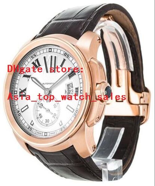 Venda direta da fábrica 18k rosa de ouro alibre relógio automático mostrador branco Dial grande mens watcheswristwatches