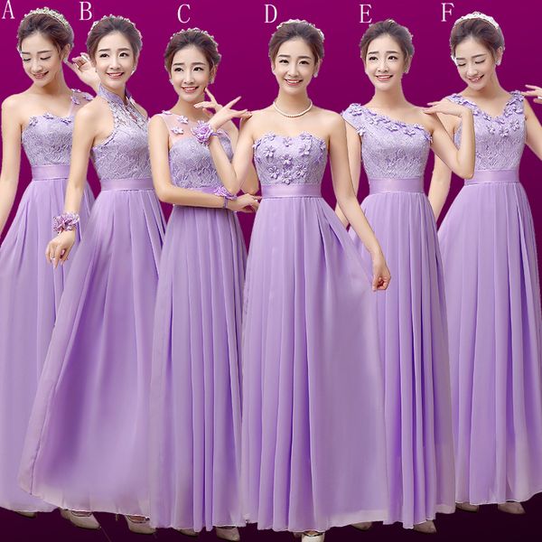 

long chiffon bridesmaid dresses with lace lavender 2019 elegant floor length wedding party dress lace up, White;pink