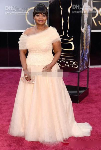 

85th oscar octavia spencer dreamy asymmetrical prom dresses off-shoulder a-line celebrity evening dresses prom dress evening plus size, Black