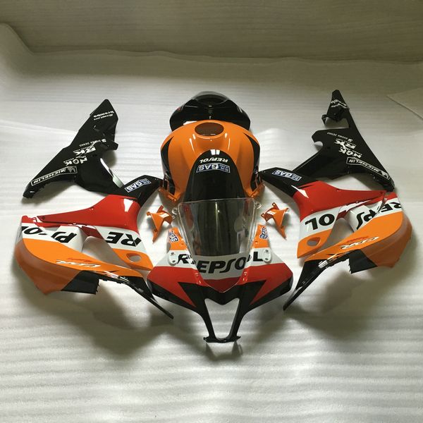 

injection molding fairing kit for honda cbr600rr 07 08 cbr 600 rr f5 2007 2008 orange black fairings set fg54