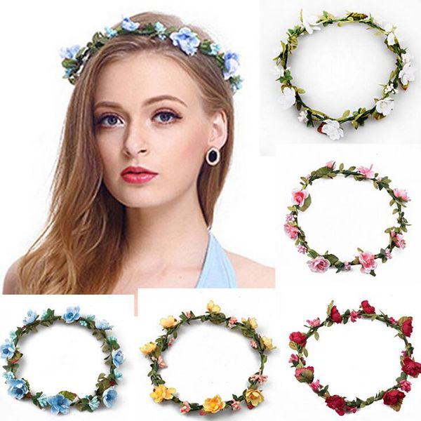 

Свадебный Цветок Hairbands Шелковый Цветочный Венок Невесты Аксессуары Для Волос Головной Убор Для Украшения Партии