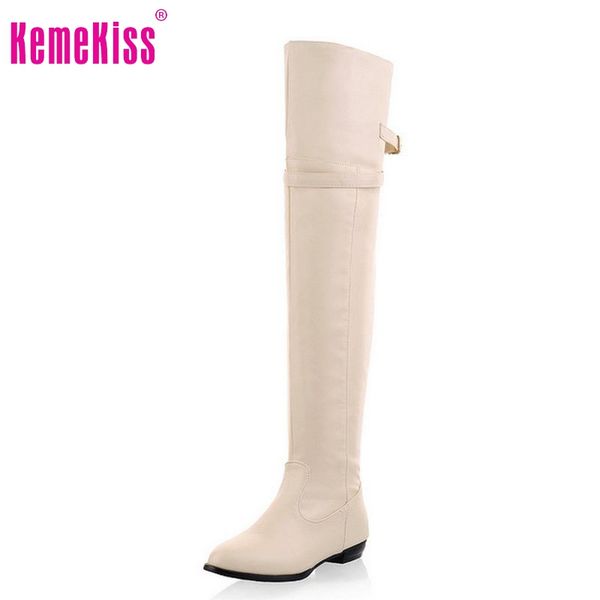 

wholesale-size 34-45 women flat over knee boots ladies fashion long snow boot warm winter brand botas footwear shoes p9460, Black
