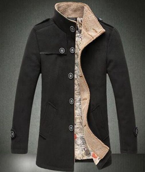 

han издание длинный большой человек зима в европе и высококачественные товары дворов и ворс высший сорт ткани пальто / m-5xl, Black