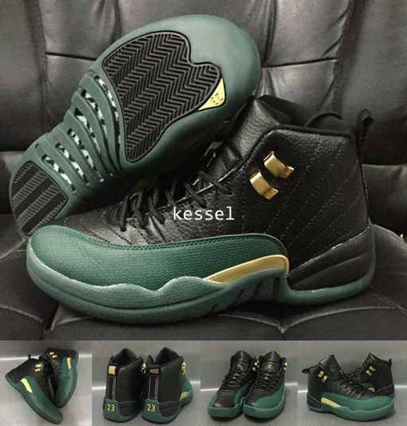 

2017 new arrival 12 xii green black gold basketball shoes for men 12s sports sneakers mens basket ball athletic trainers shoe