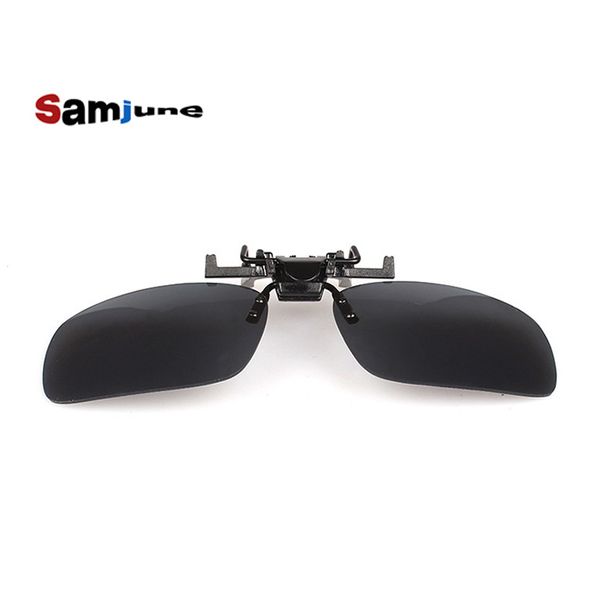 

wholesale-1pcs 3 colors lens fish black day vision yellow sunglasses clip for night driving eyeglass myopia glasses clips on oculos de sol, White;black