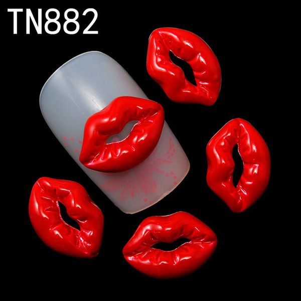 

wholesale- blueness 10pc 2015 fashion red lips alloy glitter 3d nail art decorations with rhinestones tools,alloy nail charms,tn882, Silver;gold