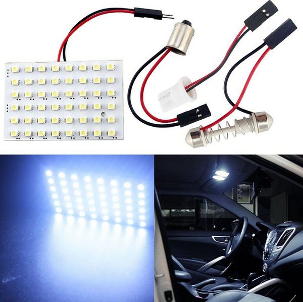 

10pcs 48 led auto car dome festoon interior bulb roof reading light lamp adapter
