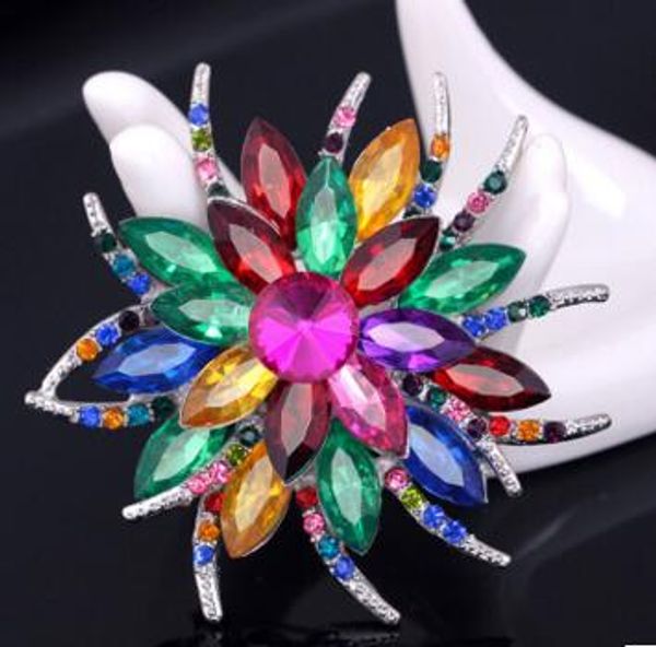 Wholesale Big or alliage d/'argent cristal perle broches épingles À faire soi-même Mariage Bouquet