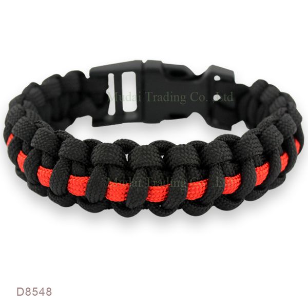 

THIN RED LINE FIRE Sister Paracord Survival Friendship Bracelets for I'm Mom Of A Firefighter Superpower RED BLACK