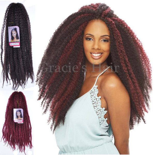 2020 18inch 100g Synthetic Hair Extensions Afro Kinky Hair Kinky