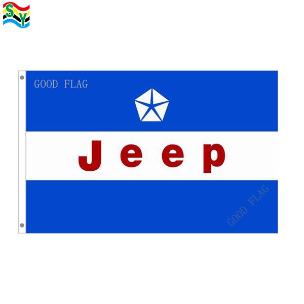 

goodflag бесплатная доставка jeep синий флаг баннер 3x5 футов 90 * 150 см полиэстер открытый флаг