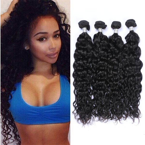 Indian Water Wave Virgin Hair 4 Bundles 100 Unprocessed Human