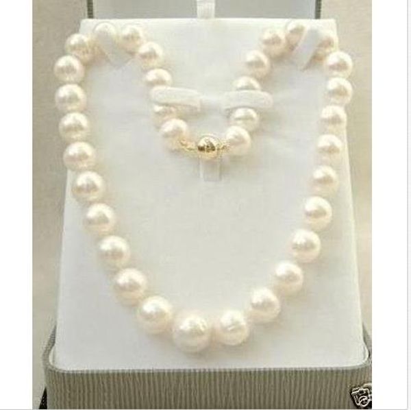 

огромный 13-15 мм южное море подлинная белая жемчужина ожерелье, Silver