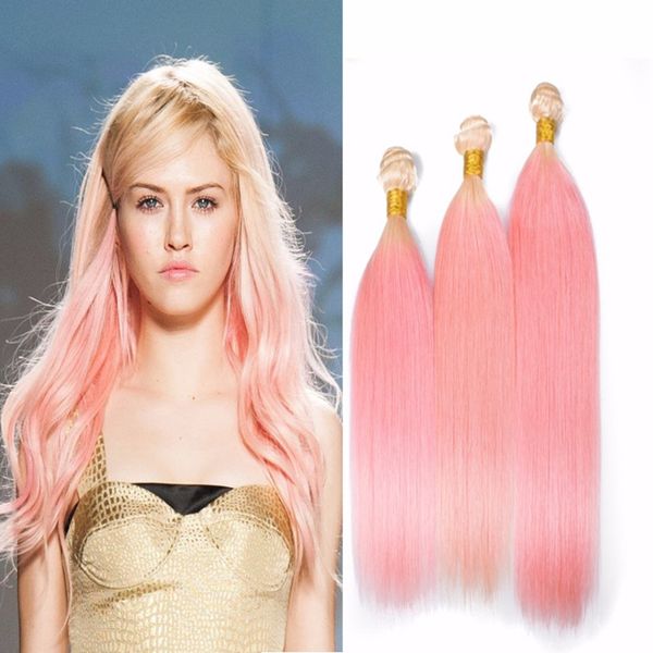 9a Two Tone 613 Pink Ombre Hair Extensions 3 Bundles New Sale