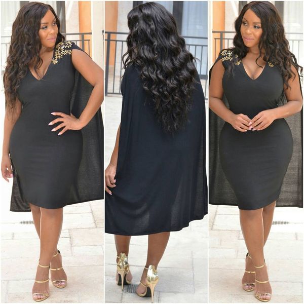 

knee length black african evening dresses short v neck gold beaded spandex formal dresses for women with wraps sauid arabic evening gown, Black;red