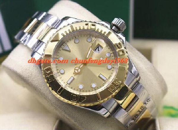 

fashion luxury watches mens 18k yg & ss 40mm 16623 champagne index dial automatic movement men watches quality, Slivery;brown