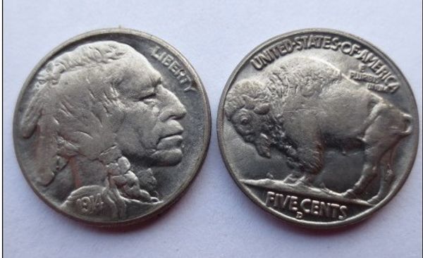 

Дата 1914d Буффало никель пять центов монеты копировать продвижение дешевые заводс