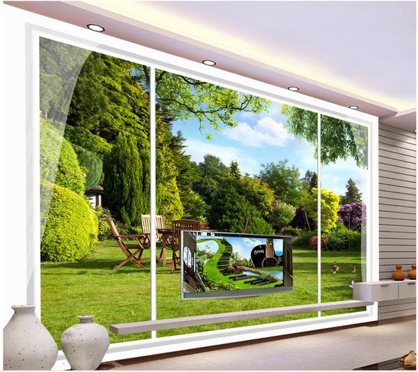 

outside the window landscape murals mural 3d wallpaper 3d wall papers for tv backdrop