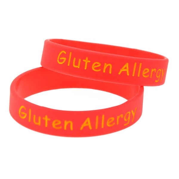 100 pcs alergia glúten pulseira de borracha de silicone kids tamanho grande para usado em atividades escolares ou ao ar livre